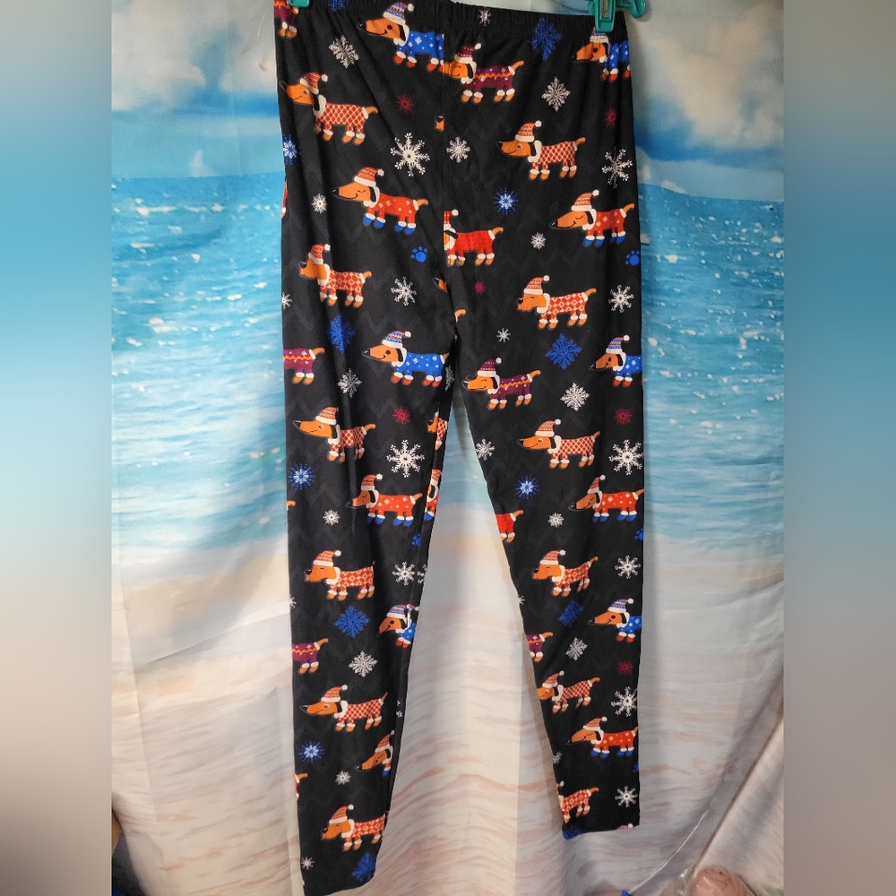 Leggings Depot Size Plus Size Christmas Weiner‎ Dog Leggins